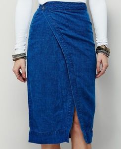 Free people denim Sarong Skirt.